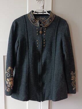 100% Wool Military Inspired Coat Jacket